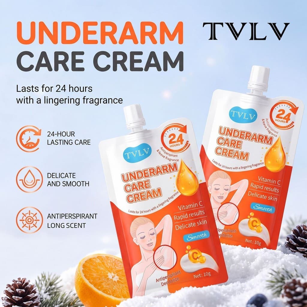 Creme para cuidados com as axilas, desodorante antitranspirante, fragrância de longa duração, loção corporal para axilas