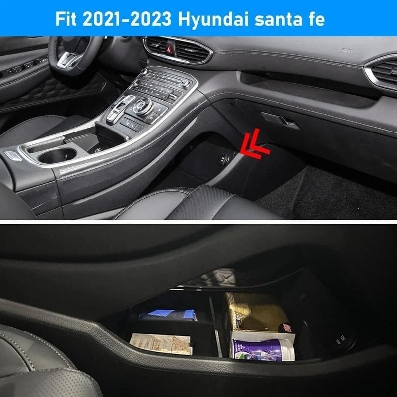Para Hyundai Santa Fe 2021 2022 2023 Organizador Do Console Central Inferior , Bandeja Caixa De Armazenamento Substituiç