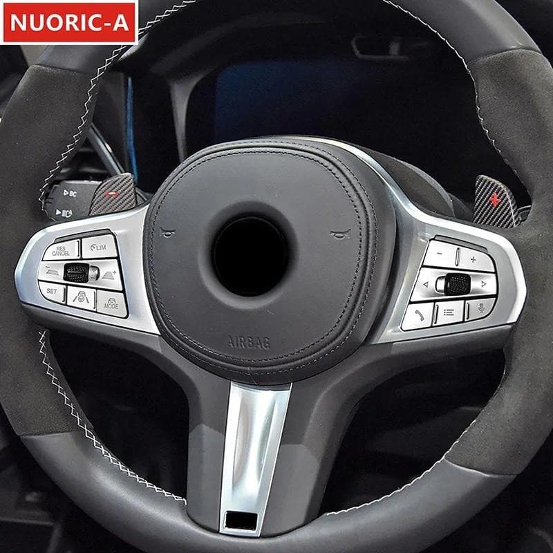 Estilo Do Carro Botões Volante Decalques Decoração Capa Guarnição Para BMW Série 3 X5 G20 G05 2019-2022 Acessórios Inter