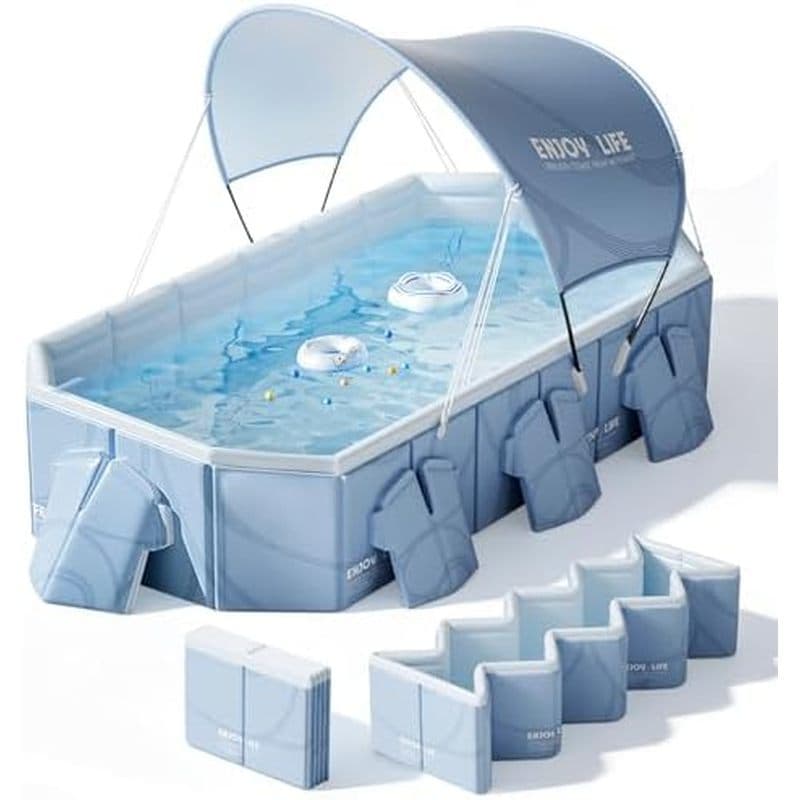 Piscina Dobrável Com Dossel , Portátil Grande Para Adultos , 8550 À Prova De 22 Pol .