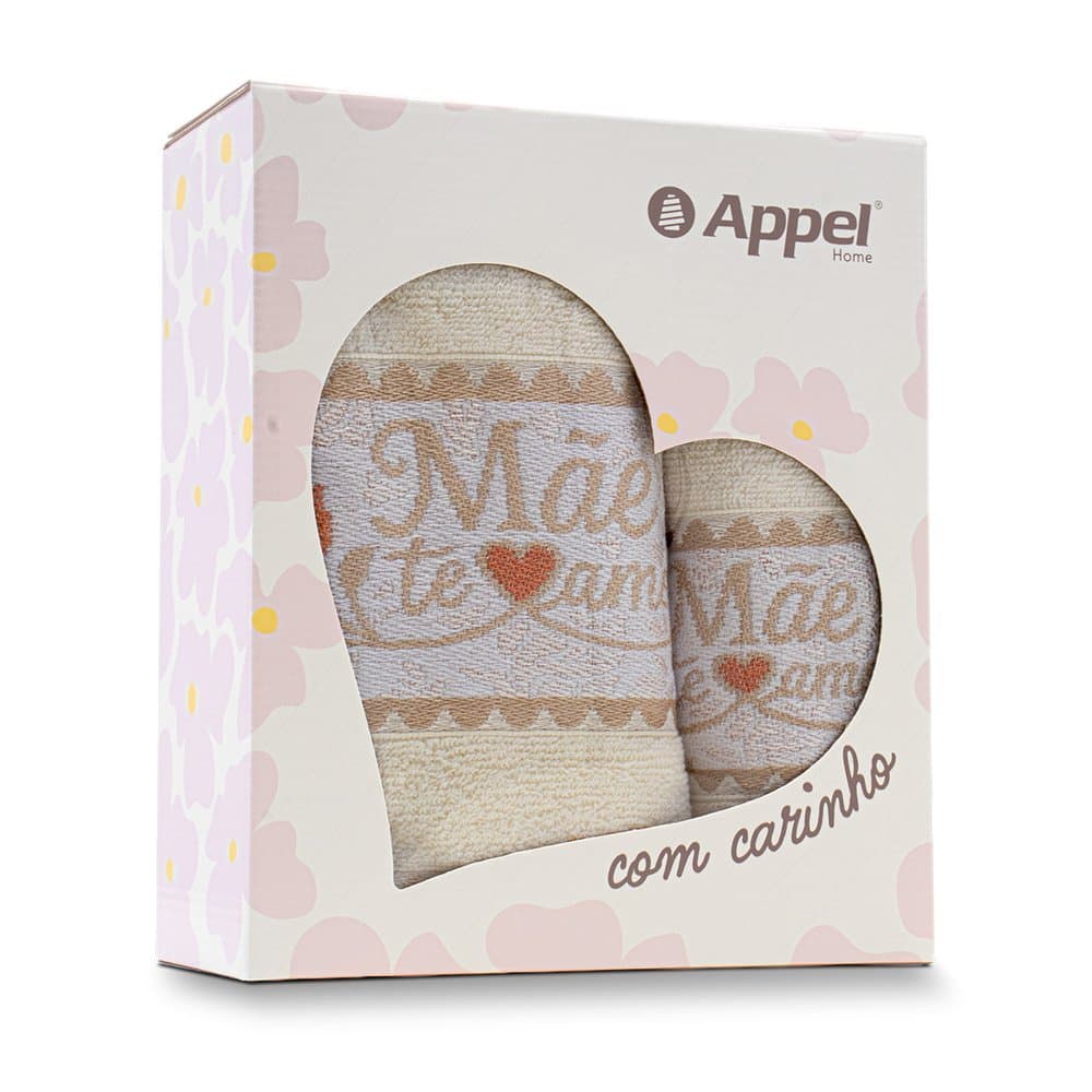 Jogo de Toalhas 2 Peças dia das Mães com Caixa Appel Home
