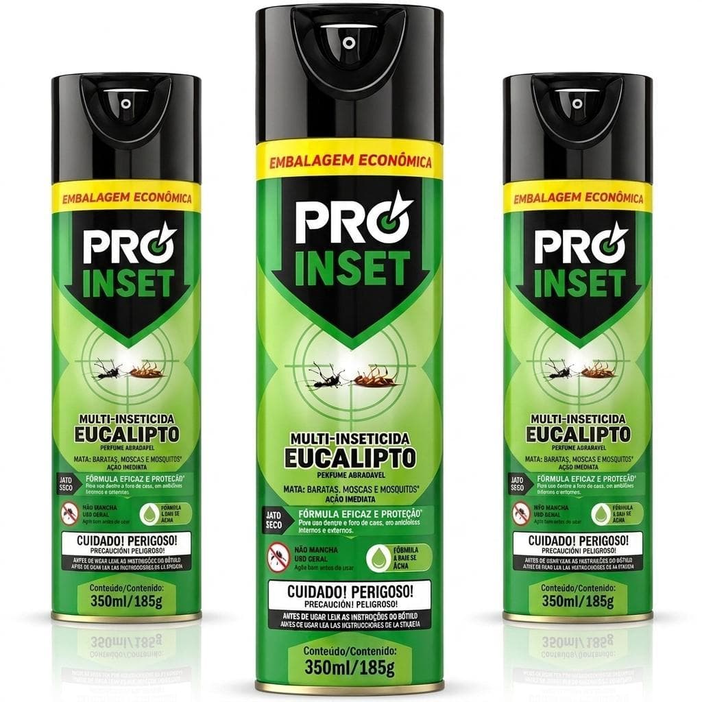 Kit 3 Multi-Inseticida Proinset Eucalipto 350ml contra Insetos
