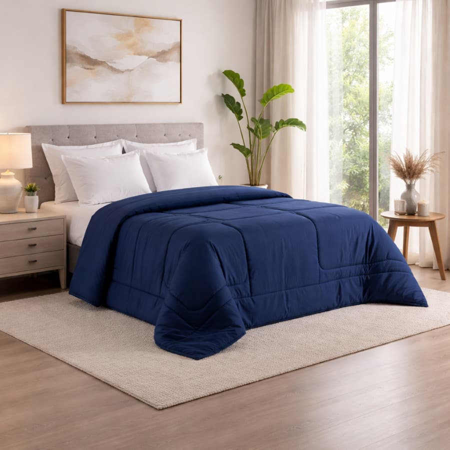 Edredom Enchimento DUVET Solteiro Casal Queen e King Micropercal 400 Fios Toque Algodão