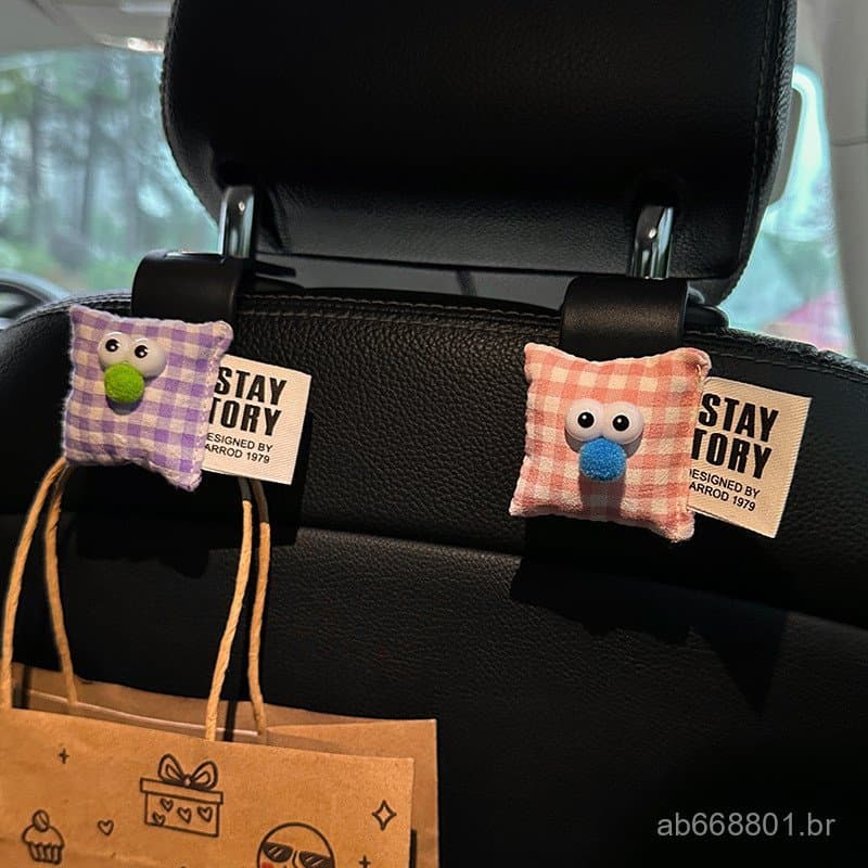 Gancho para banco traseiro do carro, gancho de armazenamento de bolsas para carro, bonito e divertido, acessório decorat