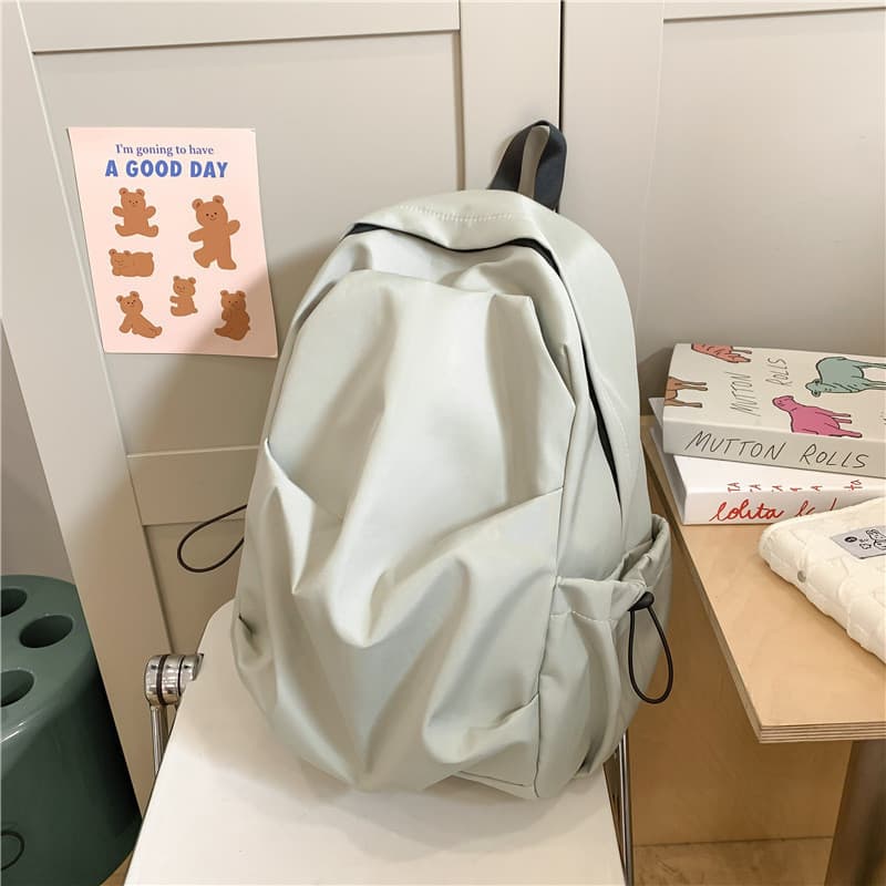 Versão coreana All-Match cor sólida mochila luz viagem Commuter mochila estudante classe saco prático