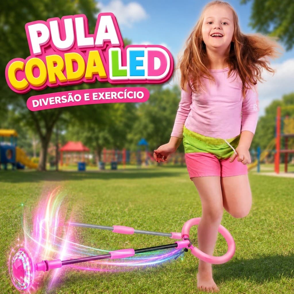 Pula Corda Giratório Com Led Gira Pula Corda LED Pisca/Pisca Brinquedo Infantil Pula Corda Exercício