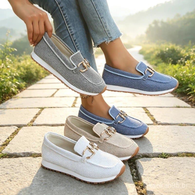 Tênis Casuais Femininos, Sapatos Planos de Malha Respirável para Caminhada, Tênis Vulcanizados para Academia, Tênis de D