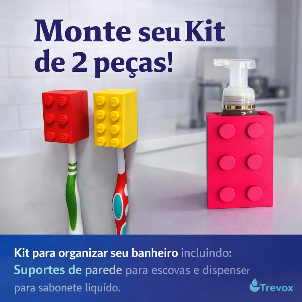 kit porta Escovas infantil, porta pasta , organizador de escovas , banheiro , lavabo sabonete liquido