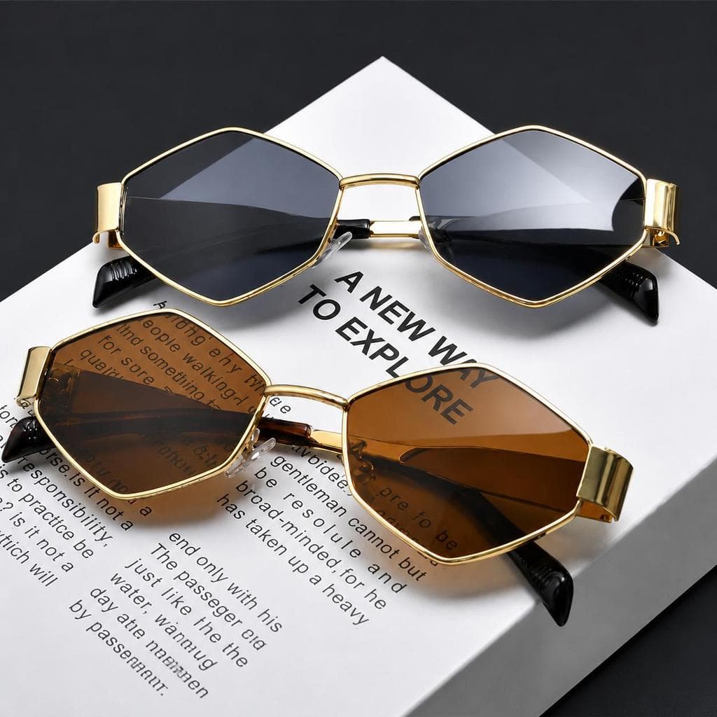 Kit Golden Edge – Duo de Óculos de Sol Fashion UV400