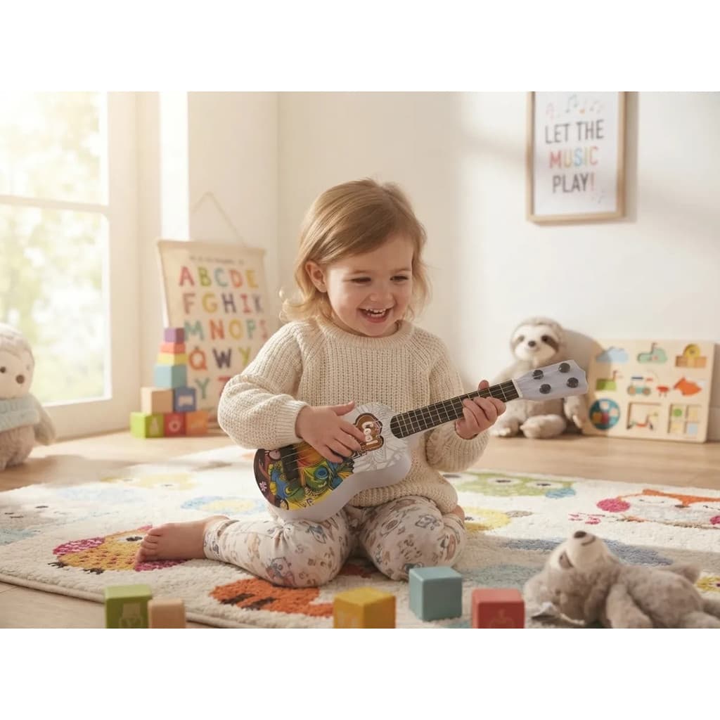 Guitarra Infantil De Brinquedo 4 Cordas Musical Para Criança