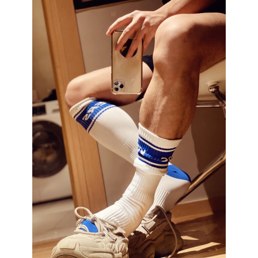 DM Meias masculinas de Nylon meias esportivas meias de futebol meias de cano alto carta superior absorvente de suor anti