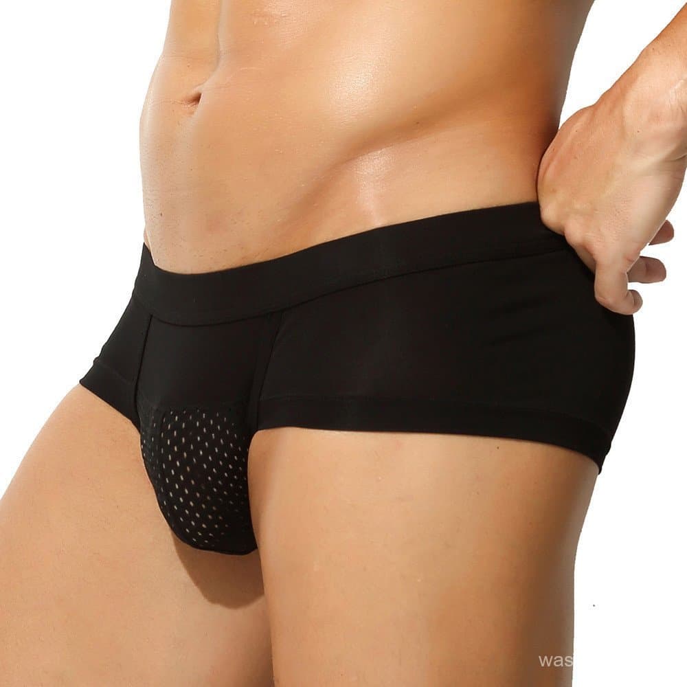 Cuecas Triangulares Masculinas De Cor Sólida , Malha Respirável , Virilha Macia , Calcinha Masculina Elástica