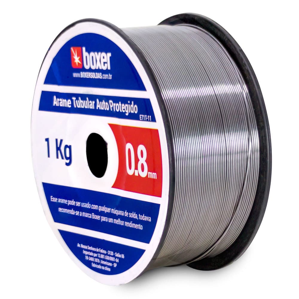 Arame para solda mig de 0.8 mm 1 kg uso sem gás 1570003 Boxer