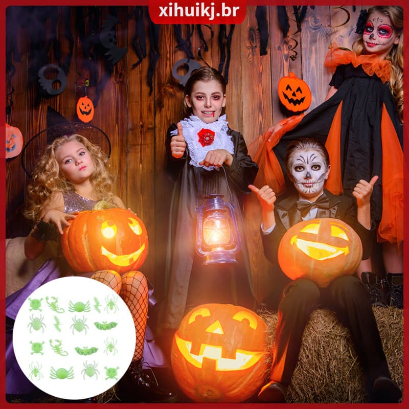 🎃 48Peças Anéis Luminosos Verdes Para Festa E Decoração