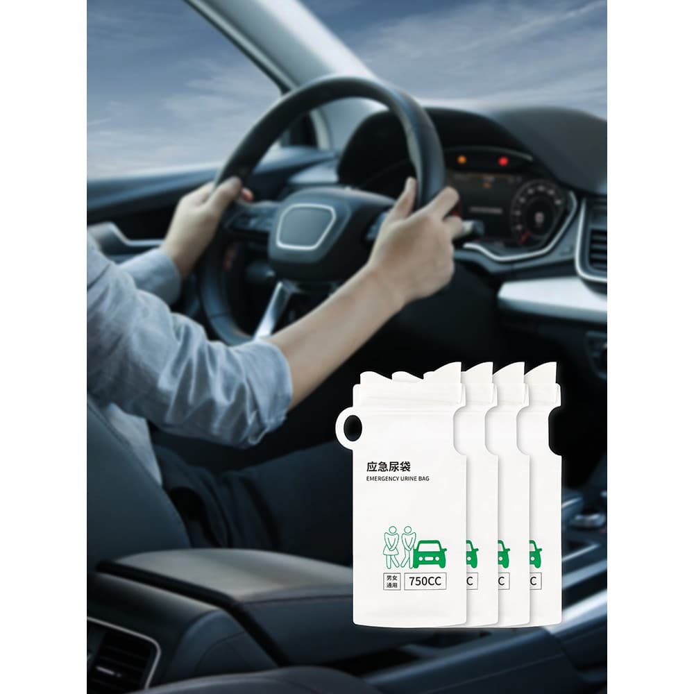 Saco de urina de emergência descartável, ferramenta útil para urina de carro, portátil, unissex, pote de urina