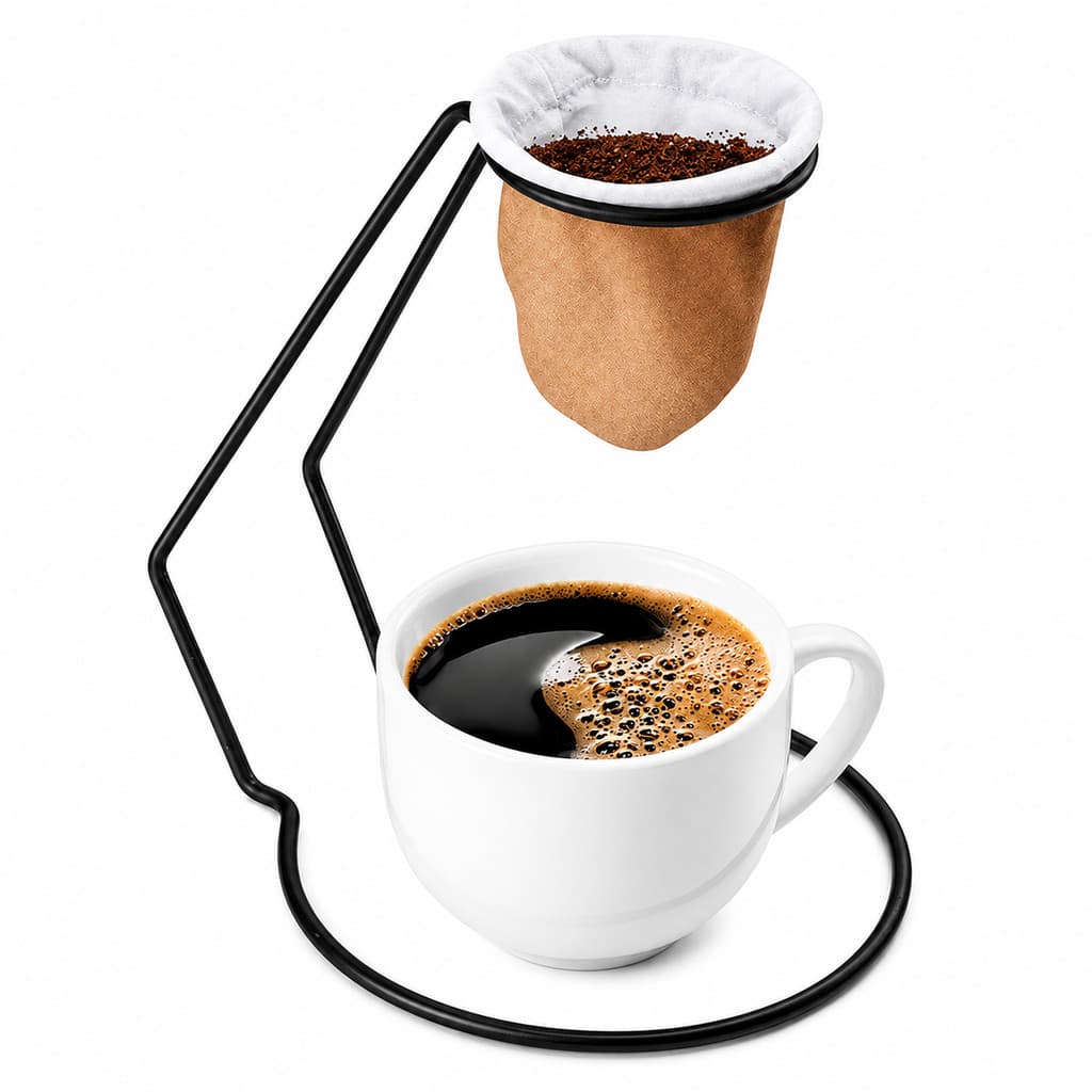MINI COADOR DE CAFÉ COM REFIL DE PANO