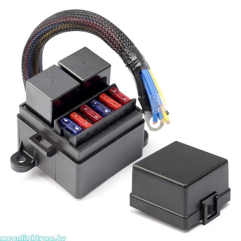 moonlightyaa1 Conjunto Caixa Fusíveis Relés 12V À Prova D Design Pré-Fiado Para Caminhões Automotivos