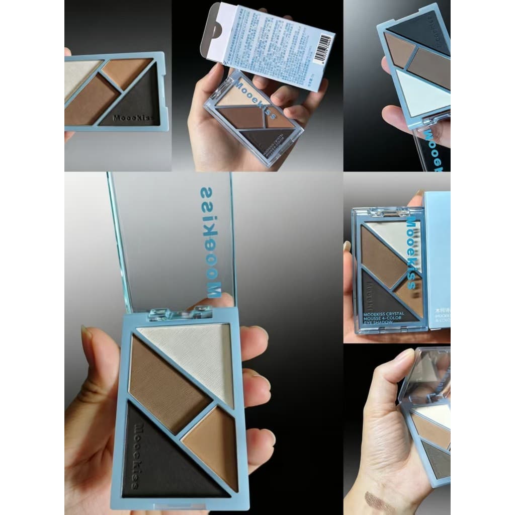 Mooekiss Mooekiss Crystal Color Mousse Sombra de quatro cores fosca e sedosa Renderização de cores All-Match Laranja Cin