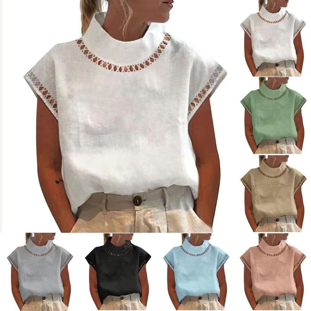 Camisetas Femininas Tops Blusa De Renda Respirável