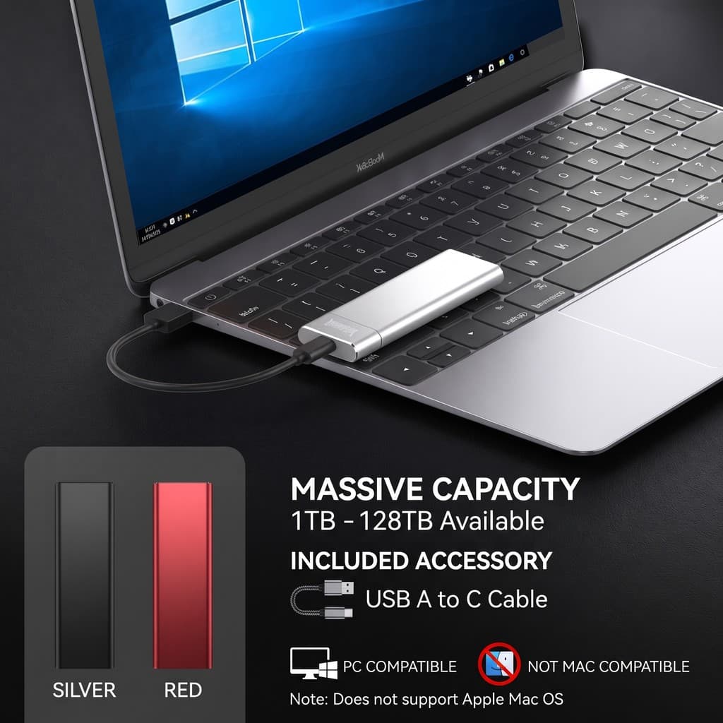 Disco rígido externo 4TB/8TB/16TB Disco rígido externo 30TB Unidade de estado sólido portátil 1TB/2TB Disco rígido exter