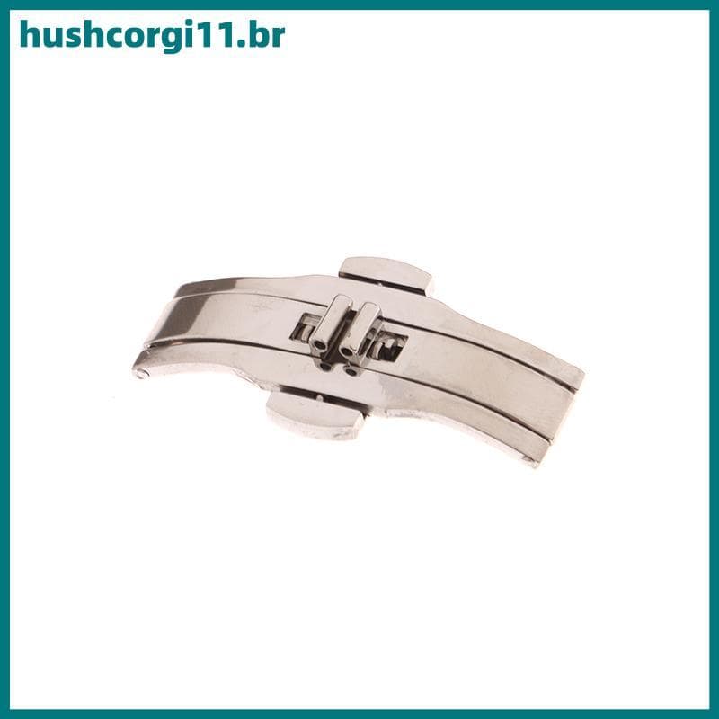 HUSH 1 Peça De Aço Inoxidável Borboleta Implantação Bule Botão Polido Pulseira De Relógio 15/17/19/21/23/25MM Pulseiras