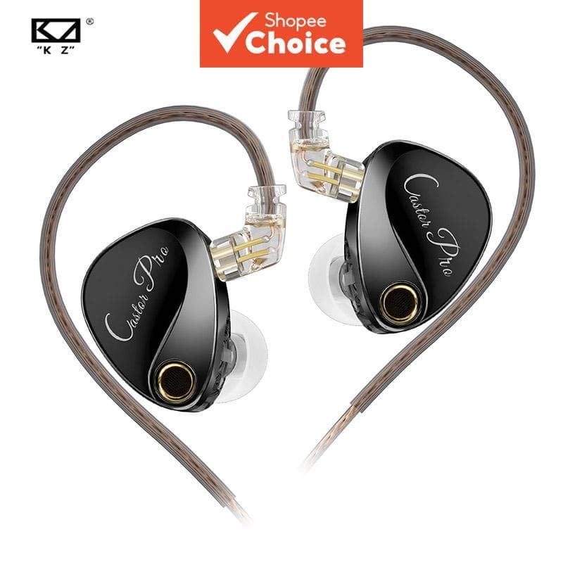 KZ Castor PRO 2DD Fone de Ouvido Intra-Auricular HiFi de Alta-Fidelidade, Fones de Ouvido Ajustáveis, Define um Novo