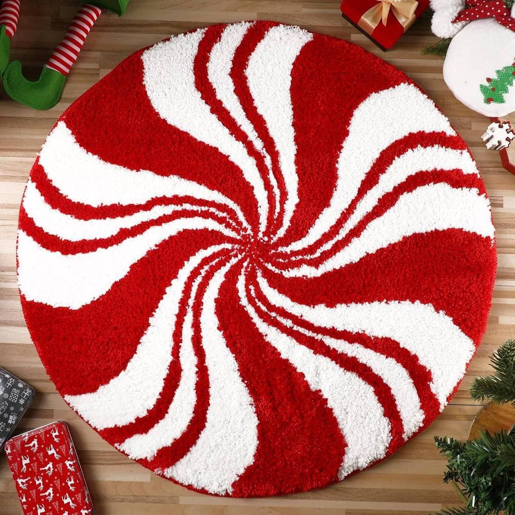 Tapete redondo de Natal redondo para decoração de férias
