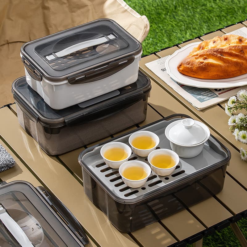 Chaleira de Plástico Portátil para Acampamento e Viagens ao Ar Livre, Conjunto Minimalista Grande e Pequeno, 6 Cores