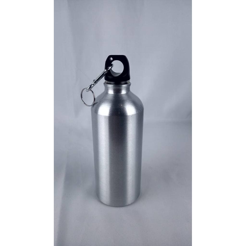 Squeeze Alumínio 600ml Prata com Mosquetão Esportivo