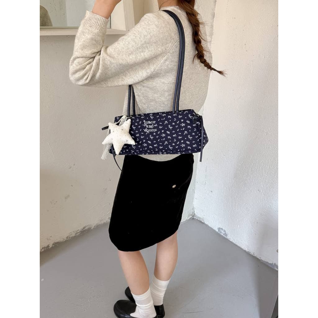Estilo coreano ins Floral axilas saco feminino 2026 novo estilo axilas saco arco Ballet Baguette Commuter bolsa