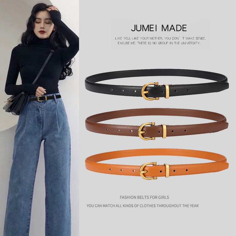 Genuíno couro genuíno senhoras cinto macio Jeans simples All-Match cinto feminino decoração fina na moda moda único cint