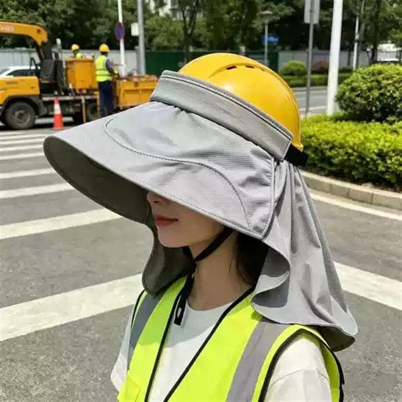 Capa para canteiro de obras, capacete de segurança, protetor solar, aba, homens, mulheres, verão, construção, guarda-sol