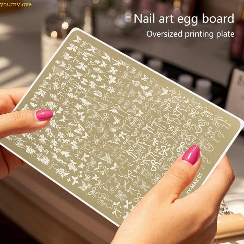 youmylove Modelo Prático Estampagem Unhas Aço Inoxidável Padrões Florais Para Salão Beleza