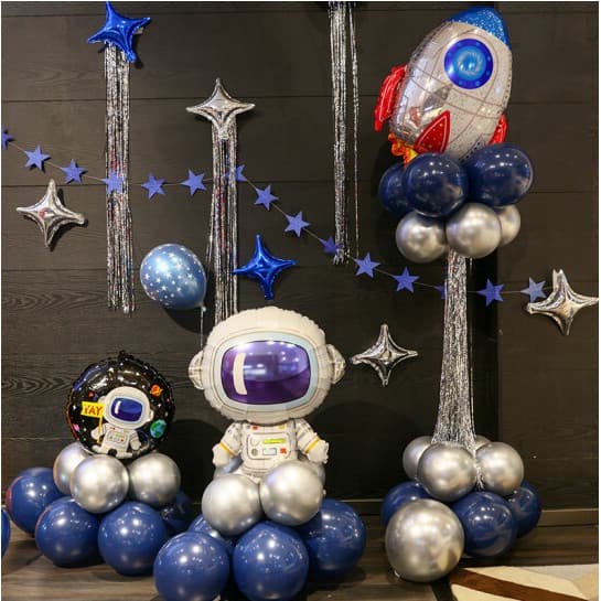 Espaço tema balão combinação astronauta menino decoração festa de aniversário dia das crianças bebê menino um ano de ida