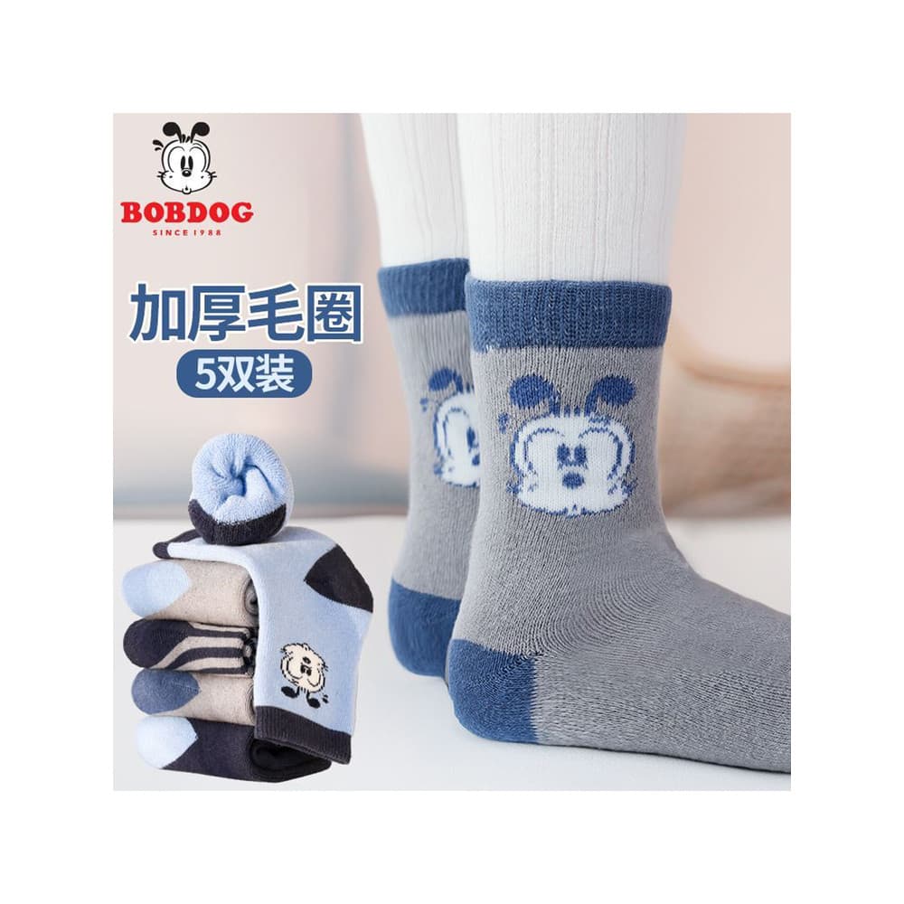 Babudou meias infantis outono inverno novo estilo meninos engrossado quente Terry meias pequenas médias crianças meio tu