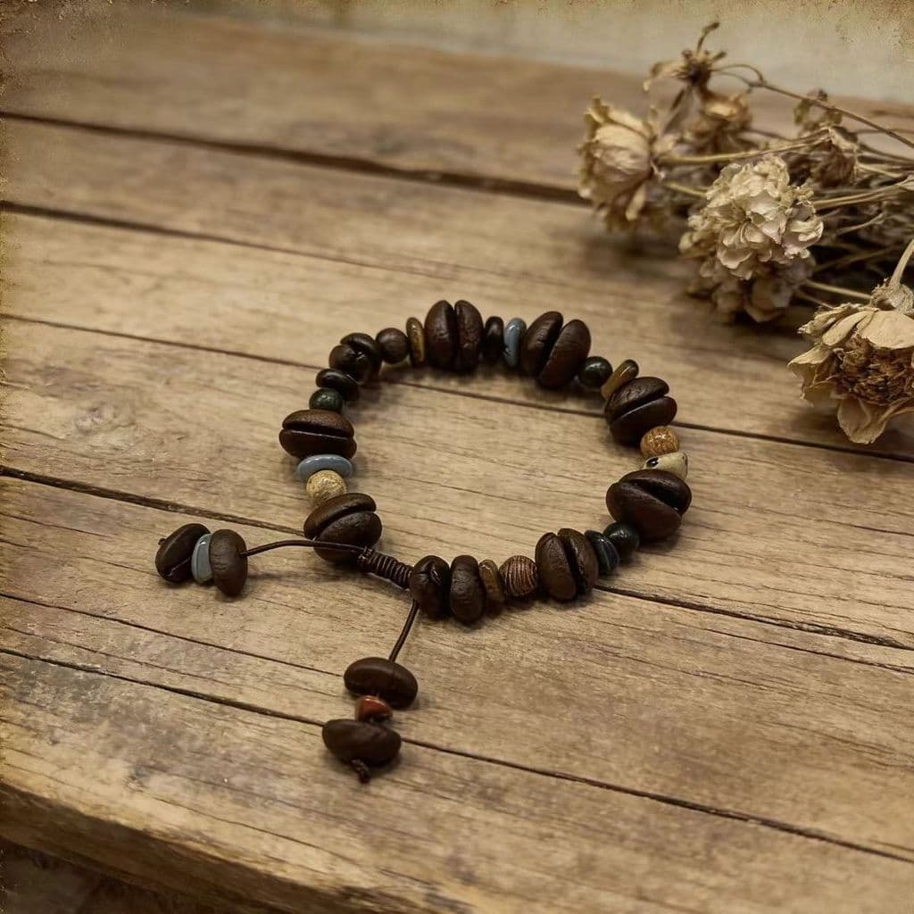 pulseira pulseira feminina Novo chinês artesanal natural (Real) grãos de café pedra natural semente de paixão sândalo fl