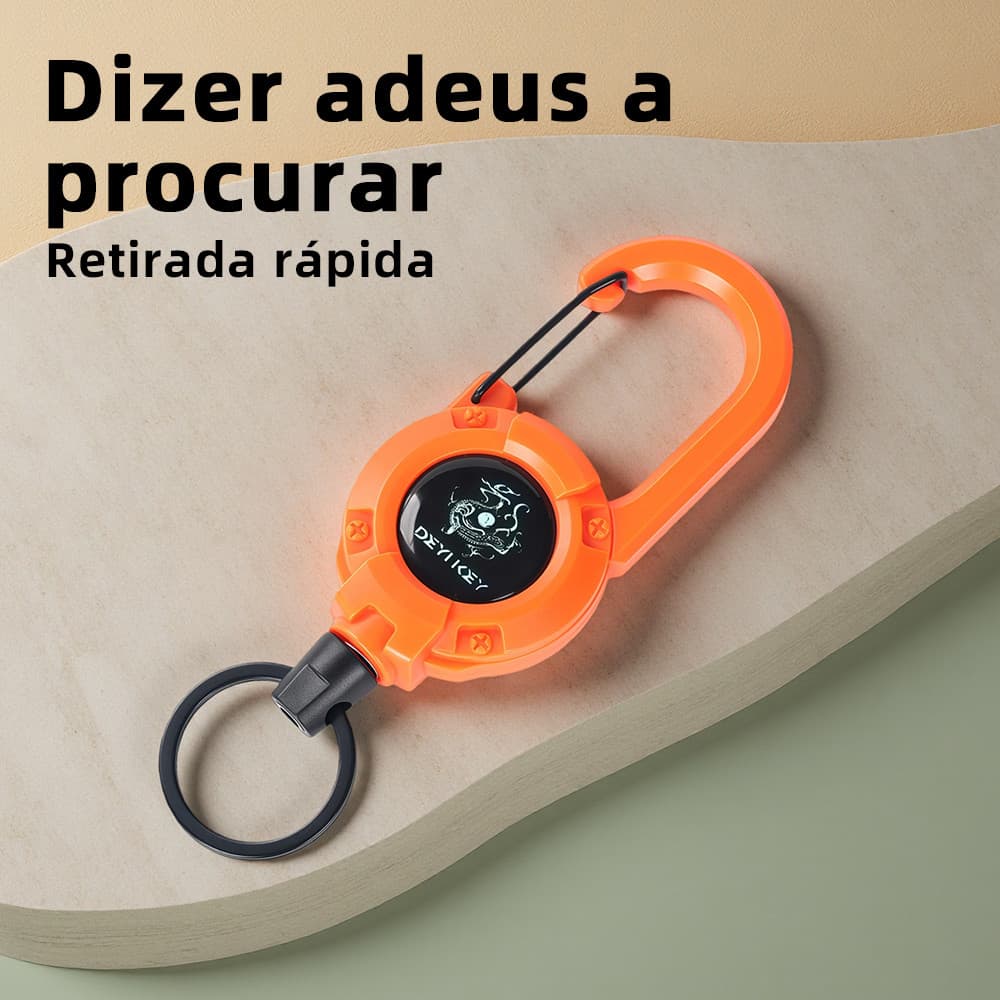 Mosquetão Retrátil Resistente Fácil De Puxar para Viagens e Uso Ao Ar Livre Gancho Chaveiro Extensível Portátil