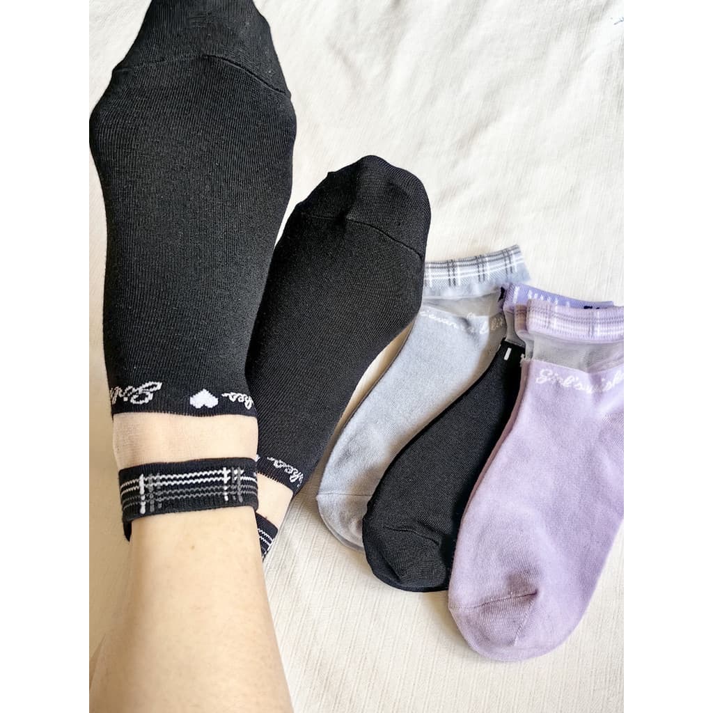 Meias de seda de vidro moda feminina meias de algodão fino primavera verão absorvente de suor respirável meias de crista
