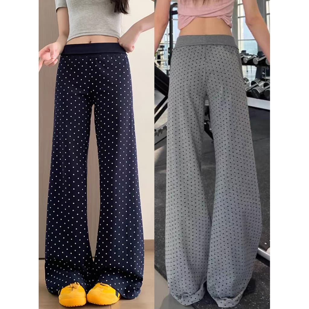 Polka Dot Yoga Micro-Leggings feminino cintura alta Hip-Lifting Drape mais magro olhar esfregar Casual All-Match exterio