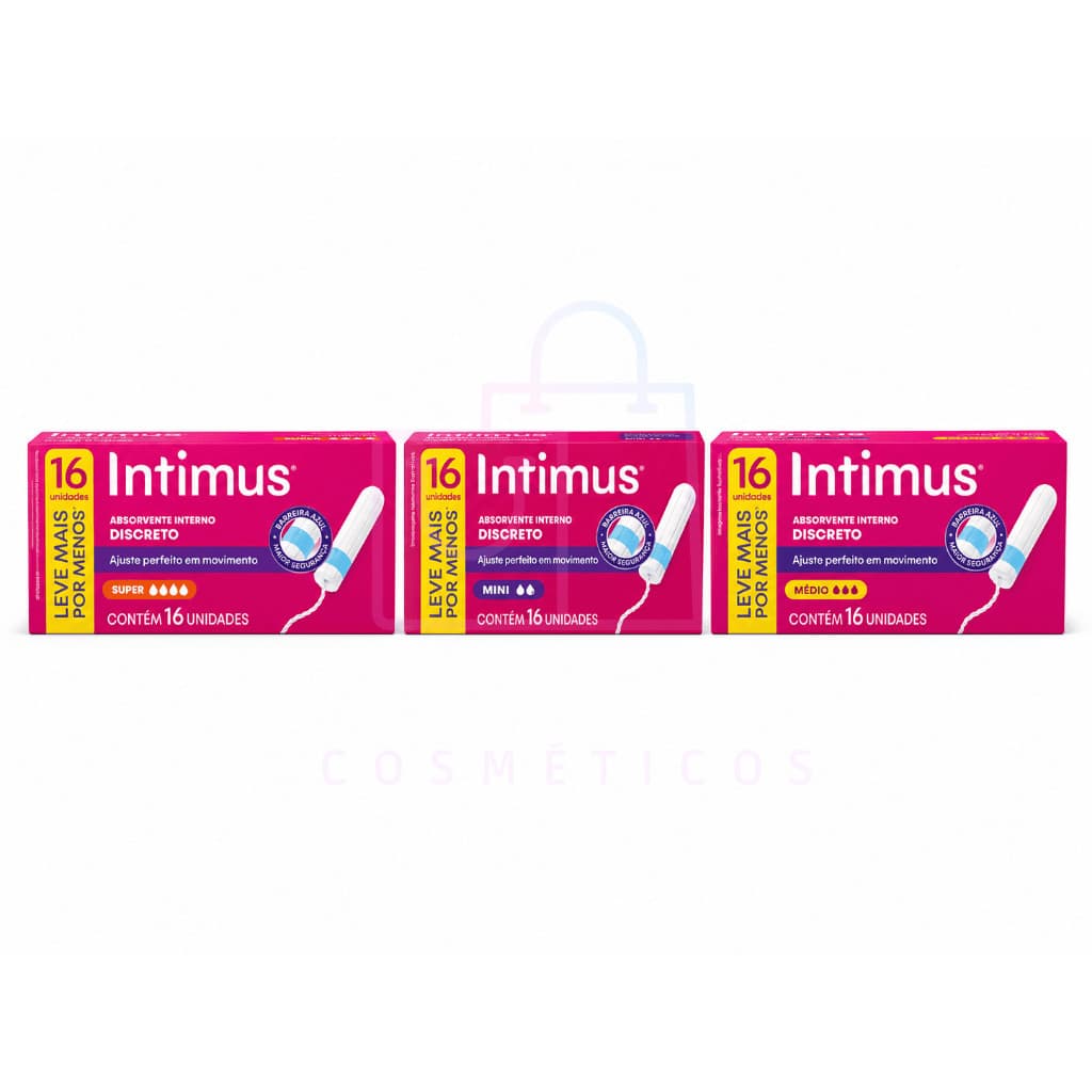 Kit 03un Absorvente Interno Discreto Intimus 16un (Escolha o tipo)