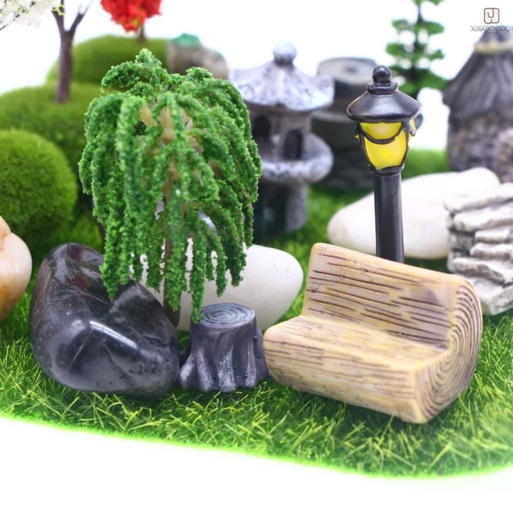 Mini Conjunto De Decoração De Jardim , 26 Peças De Plástico , Grama Artificial , Gramado , Árvores De Paisagem E Acessór