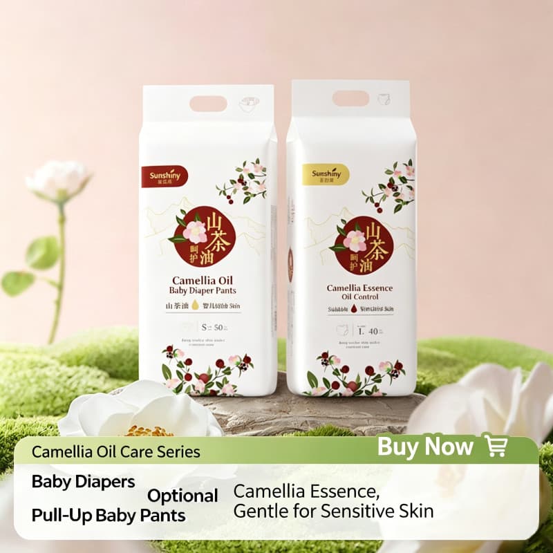 [Camellia Oil Hip Protection] Fraldas para bebês Calças Pull-Up respiráveis ultrafinas Outubro S-4XL Tamanho completo Un