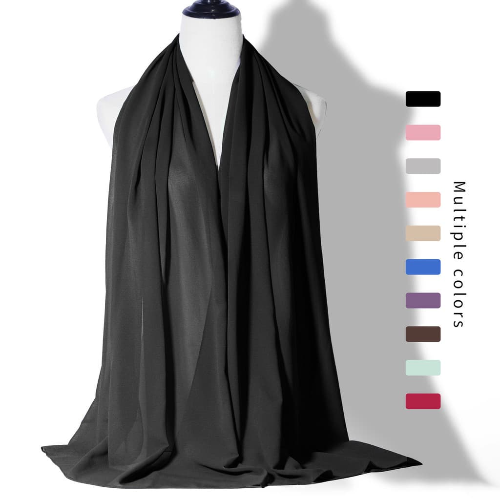 Cachecol monocromático pérola Chiffon bolha cachecol feminino cachecol longo à prova de vento cachecol à prova de areia