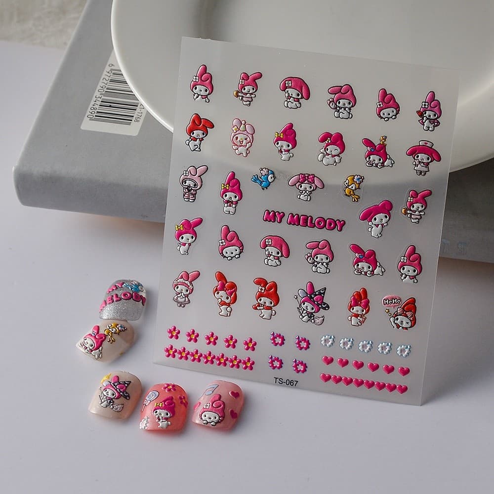 Artesanato japonês 5D adesivos de unhas Anime mercadoria dos desenhos animados macio bonito adesivo adesivos de unhas co