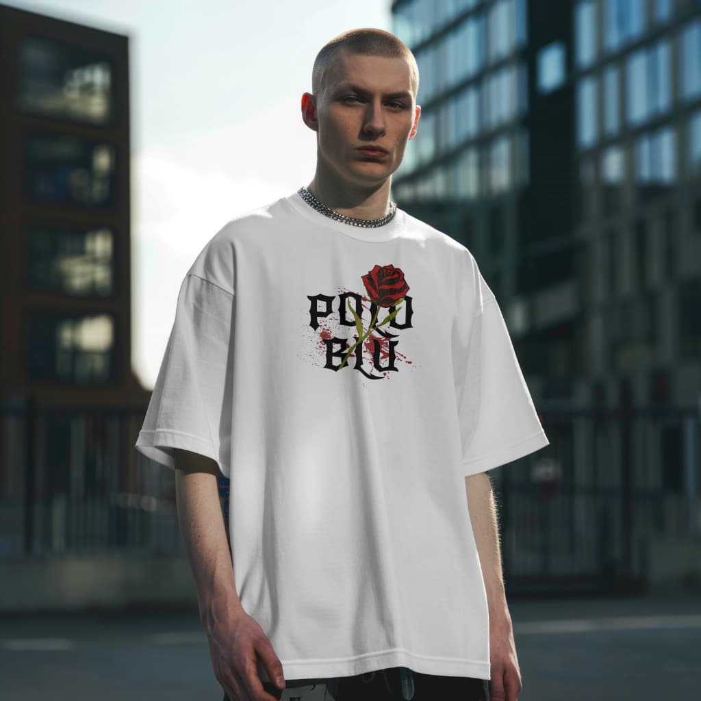 Camiseta Masculina Estilosa Rosas Moderna em Algodão
