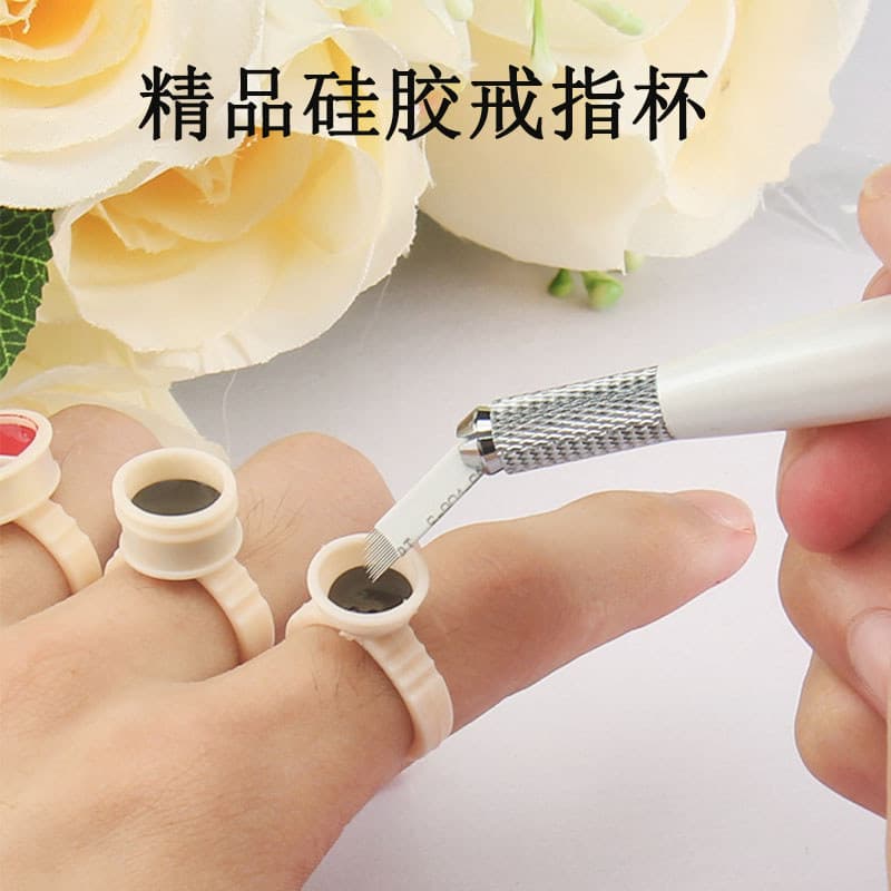 Plástico descartável frete grátis Silicone macio tatuagem sobrancelha suprimentos Semi-permanente tatuagem cor copo anel