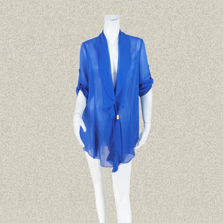 Ou BL escravo genuíno manga dupla utilização folha de lótus cardigan feminino verão cardigan ar condicionado camisa cint