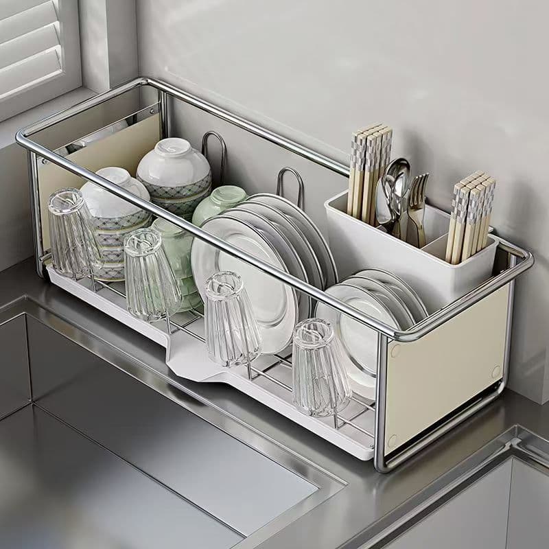 Prato de cozinha rack de drenagem pauzinhos gaiola pratos copo rack armazenamento multifuncional prato rack pia rack lat