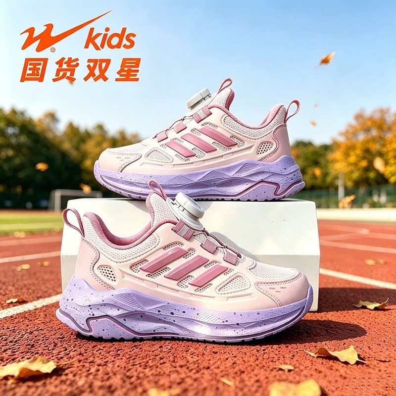 Dupla estrela meninas sapatos esportivos respirável primavera outono novo estilo crianças tênis de corrida sola macia lu