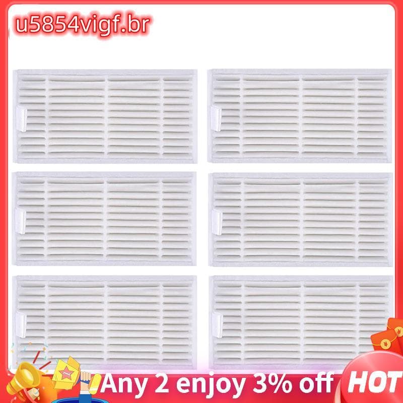 6 Pçs Esponja Filtro Hepa Robô Aspirador De Pó Peças Para V55 V50 V5 V5S V3 V3S V50 Pro X5 Acessórios